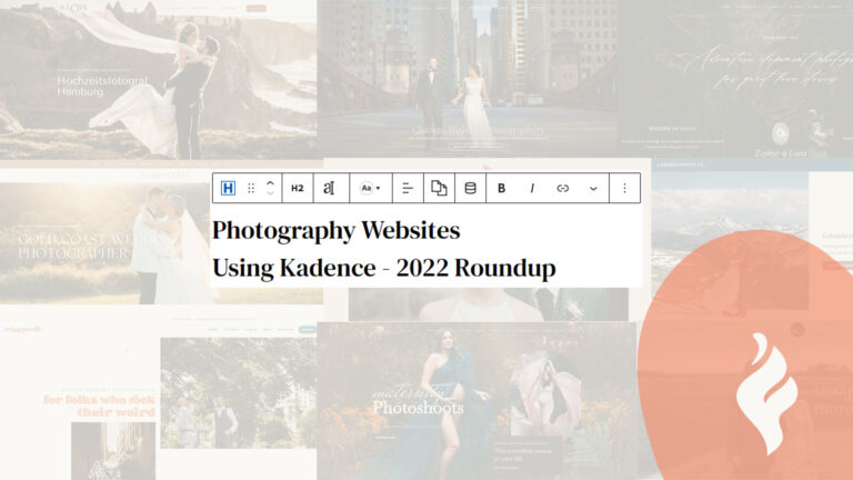 Photography Websites Using Kadence – 2022 Roundup
